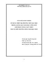 SỬ DỤNG THIẾT bị, PHƯƠNG TIỆN dạy học TRONG GIẢNG dạy GIÁO dục CÔNG dân góp PHẦN NÂNG CAO ý THỨC bảo vệ môi TRƯỜNG SỐNG CHO học SINH 