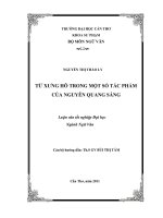 Từ xưng hô trong một số tác phẩm của nguyễn quang sáng