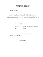 Sử dụng hình vẽ, sơ đồ trên bản trong để dạy học sinh học 10 trung học phổ thông