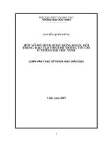 Một số mô hình hoạt động đoàn, hội trong đào tạo theo hệ thống tín chỉ ở trường đại học vinh