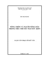 Nông thôn và người nông dân trong tiểu thuyết nguyễn kiên  luận văn thạc sĩ ngữ văn