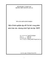 SKKN  một số kinh nghiệm dạy tiết trả bài trong phân môn làm văn chương trình ngữ văn bậc THPT  