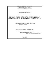 Phong trào yêu nước chống pháp ở thanh hoá 30 năm đầu thế kỷ XX