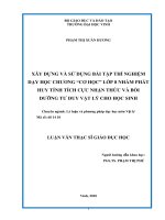 Xây dựng và sử dụng bài tập thí nghiệm dạy học chương  cơ học  lớp 8 nhằm phát huy tính tích cực nhận thức và bồi dưỡng