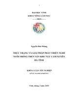 Thực trạng và giải pháp phát triển ngành nuôi trồng thủy sản ở khu vực đồng bằng ven biển huyện cẩm xuyên   hà tĩnh