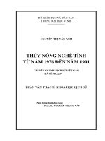 Thủy nông nghệ tĩnh từ năm 1976 đến năm 1991  luận văn thạc sĩ lịch sử