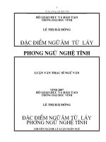 Đặc điểm ngữ âm từ láy phương ngữ nghệ tĩnh