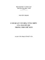 Cảm quan văn hóa vùng miền của nguyễn du trong thơ chữ hán  luận văn thạc sĩ ngữ văn