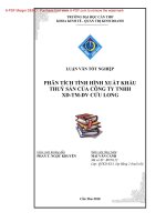 Phân tích tình hình xuất khẩu thủy sản của công  ty TNHH XD TM DV cửu long