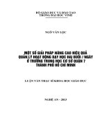 Một số giải pháp nâng cao hiệu quả quản lý hoạt động dạy học hai buổi   ngày ở trường trung học cơ sở quận 7 thành phố h