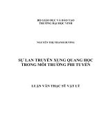 Sự lan truyền xung quang học trong môi trường phi tuyến  luận văn thạc sỹ vật lý