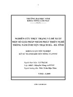 Nghiên cứu thực trạng và đề xuất một số giải pháp nhằm phát triển nghề trồng nấm ở huyện thạch hà   hà tĩnh