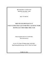 Một số giải pháp quản lý chất lượng đào tạo ở trường cao đẳng nghề đường sắt   phân hiệu phía nam  luận văn thạc sĩ khoa