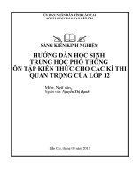 SKKN  HƯỚNG dẫn học SINH TRUNG học PHỔ THÔNG ôn tập KIẾN THỨC CHO các kì THI QUAN TRỌNG của lớp 12 