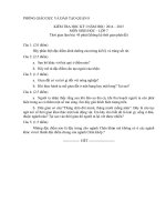 Đề thi học kì i môn sinh học 7 quận 8 thành phố hồ chí minh năm học 2014   2015(có đáp án)