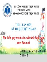 Tìm hiểu quy trình sản xuất sinh khối nấm men bánh mì