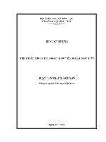 Thi pháp truyện ngắn nguyễn khải sau 1975  luận văn thạc sĩ ngữ văn