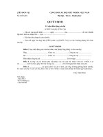 Quyết định về việc điều động cán bộ