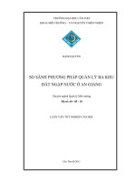 So sánh phương pháp quản lý ba khu đất ngập nước ở an giang 