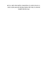 PHÂN TÍCH NHỮNG ẢNH HƯỞNG của NHÂN tố GIÁ cả , CHẤT LƯỢNG BAO gói tới HOẠT ĐỘNG TIÊU THỤ của DOANH NGHIÊP THƯƠNG mại  liên hệ cocacola