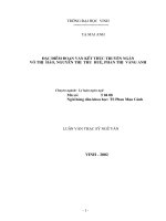 Đặc điểm đoạn văn kết thúc truyện ngắn võ thị hảo, nguyễn thị thu huệ, phan thị vàng anh