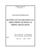 Hệ thống bài tập điện động lực phần trường từ dừng và trường chuẩn dừng