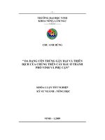 đa dạng côn trùng gây hại và thiên địch của chúng trên cây rau ở thành phố vinh và phụ cận