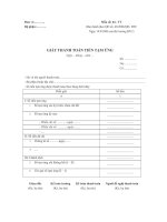 Mẫu giấy thanh toán tạm ứng