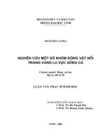 Nghiên cứu một số nhóm động vật nổi trong vùng lưu vực sông cả