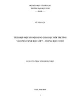 Tích hợp một số nội dung giáo dục môi trường vào phần sinh học lớp 7   trung học cơ sở