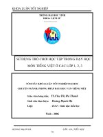 Sử dụng trò chơi học tập trong dạy học tiếng việt ở các lớp 1, 2, 3