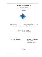 Phân loại các loài thực vật có hoa ở khu du lịch sinh thái tây  đô