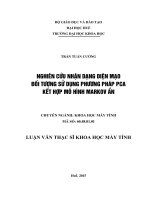 Nhận dạng diện mạo đối tượng sử dụng phương pháp PCA kết hợp Mô hình Markov ẩn