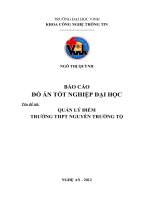 Quản lý điểm trương THPT nguyễn trường tộ  đồ án tốt nghiệp đại học