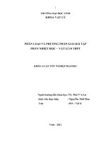 Phân loại và phương pháp giải bài tập phần nhiệt học   vật lí 10 THPT  luận văn tốt nghiệp đại học