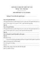 Đơn khởi kiện vụ án lao động