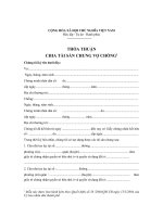 Biên bản thỏa thuận chia tài sản chung vợ chồng