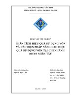 Phân tích hiệu quả  sử dụng vốn và các biện pháp nâng cao hiệu quả  sử  dụng vốn tại chi  nhánh biti’s miền tây