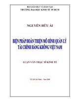 biện pháp hoàn thiện mô hình quản lý tài chính hàng không việt nam