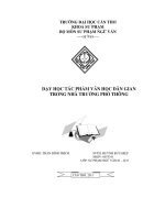 Dạy học tác phẩm văn học dân gian trong nhà trường phổ thông