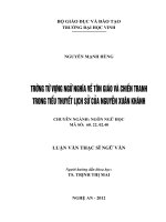 Trường từ vựng ngữ nghĩa về tôn giáo và chiến tranh trong tiểu thuyết lịch sử của nguyễn xuân khánh  luận văn thạc sĩ ngữ văn