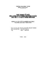 Thực trạng tổ chức rèn luyện các kỹ năng vận động cơ bản cho trẻ 5   6 tuổi ở trường mầm non  luận văn tốt nghiệp đại học