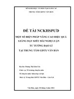 SKKN  một số biện pháp nâng cao hiệu quả giảng dạy kiểu bài nghị luận tư tưởng đạo lí tại trung tâm GDTX văn bàn 