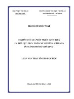Nghiên cứu sự phát triển hình thái và thể lực trẻ 4 tuổi các trường mầm non ở thành phố hồ chí minh 