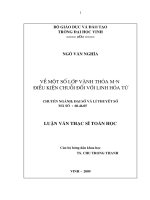 Về một số lớp vành thoả nãm điều kiện chuỗi đối với linh hoá tử