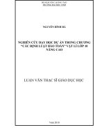 Nghiên cứu dạy học dự án trong chương các định luật bảo toàn vật lý lớp 10 nâng cao