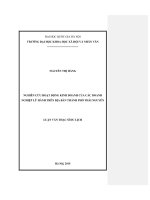 Nghiên cứu hoạt động kinh doanh của các doanh nghiệp lữ hành trên địa bàn thành phố thái nguyên