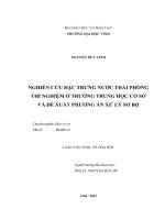 Nghiên cứu đặc trưng nước thải phòng thí nghiệm ở trường trung học cơ sở và đề xuất phương án xử lý sơ bộ  luận văn thạc sỹ hóa học