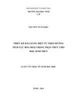 Thiết kế bài giảng điện tử theo hướng tích cực háo hoạt động nhận thức cho học sinh THCS