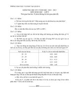 Đề thi học kì i môn sinh học 9 quận 8 thành phố hồ chí minh năm học 2014   2015(có đáp án)